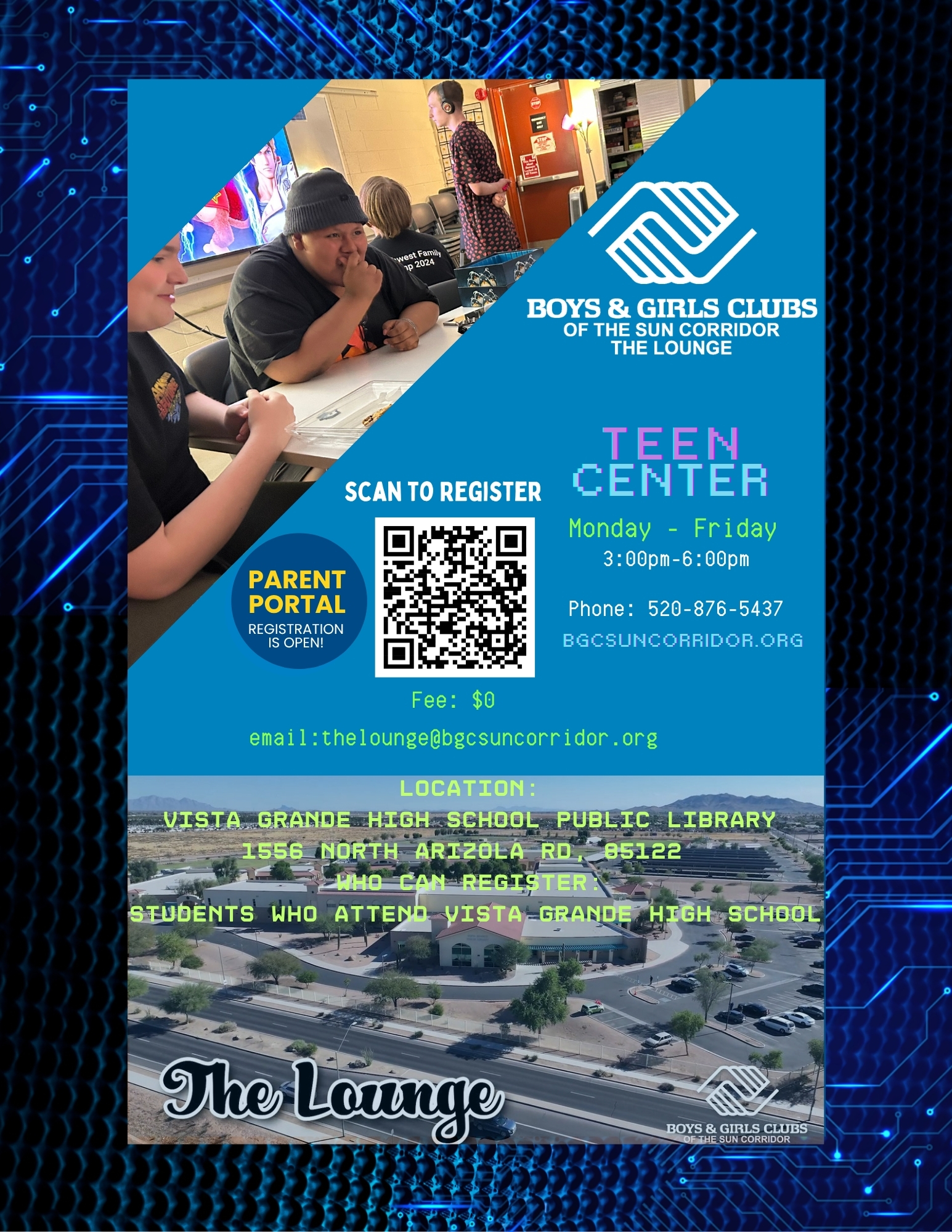 Teen Center Program Flyer