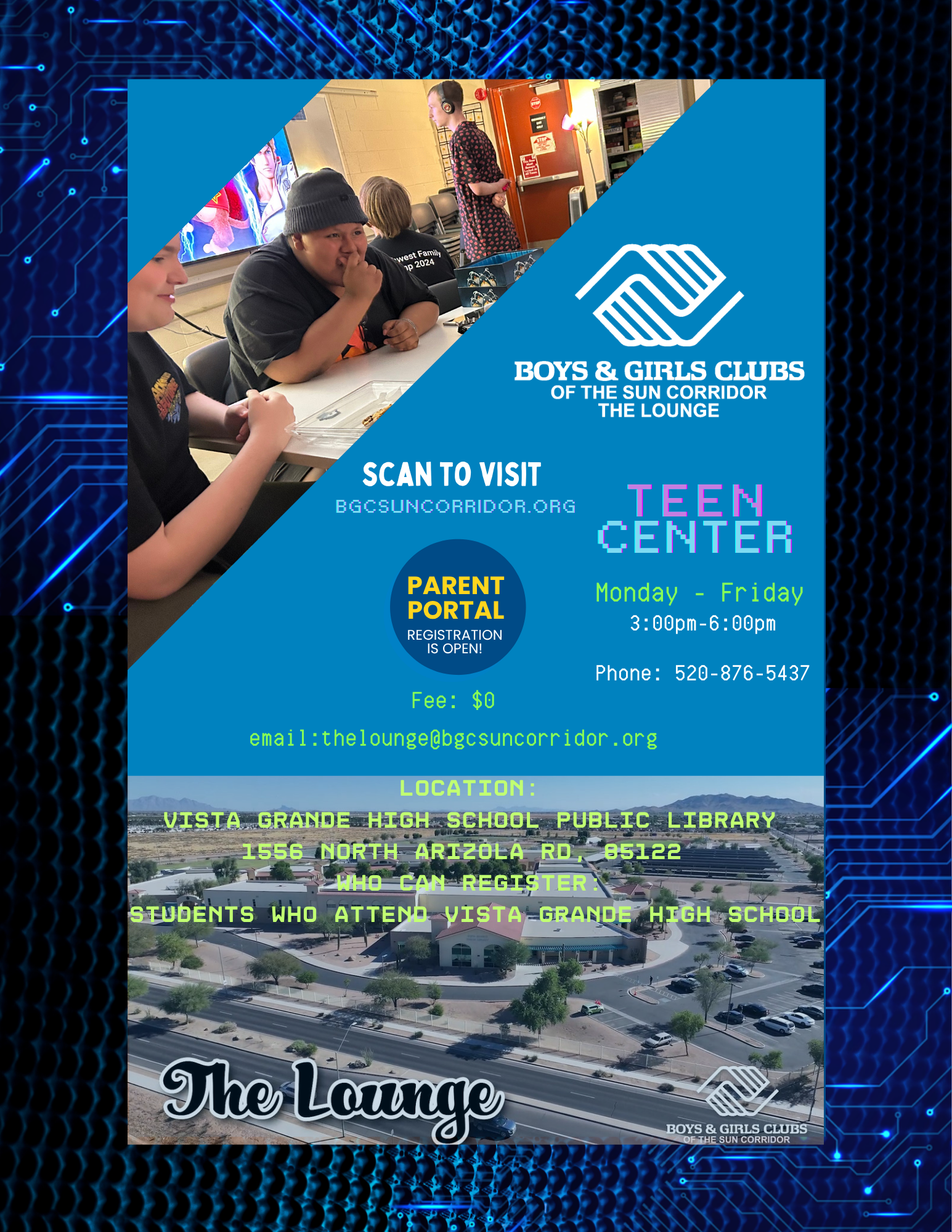 Teen Center Program Flyer